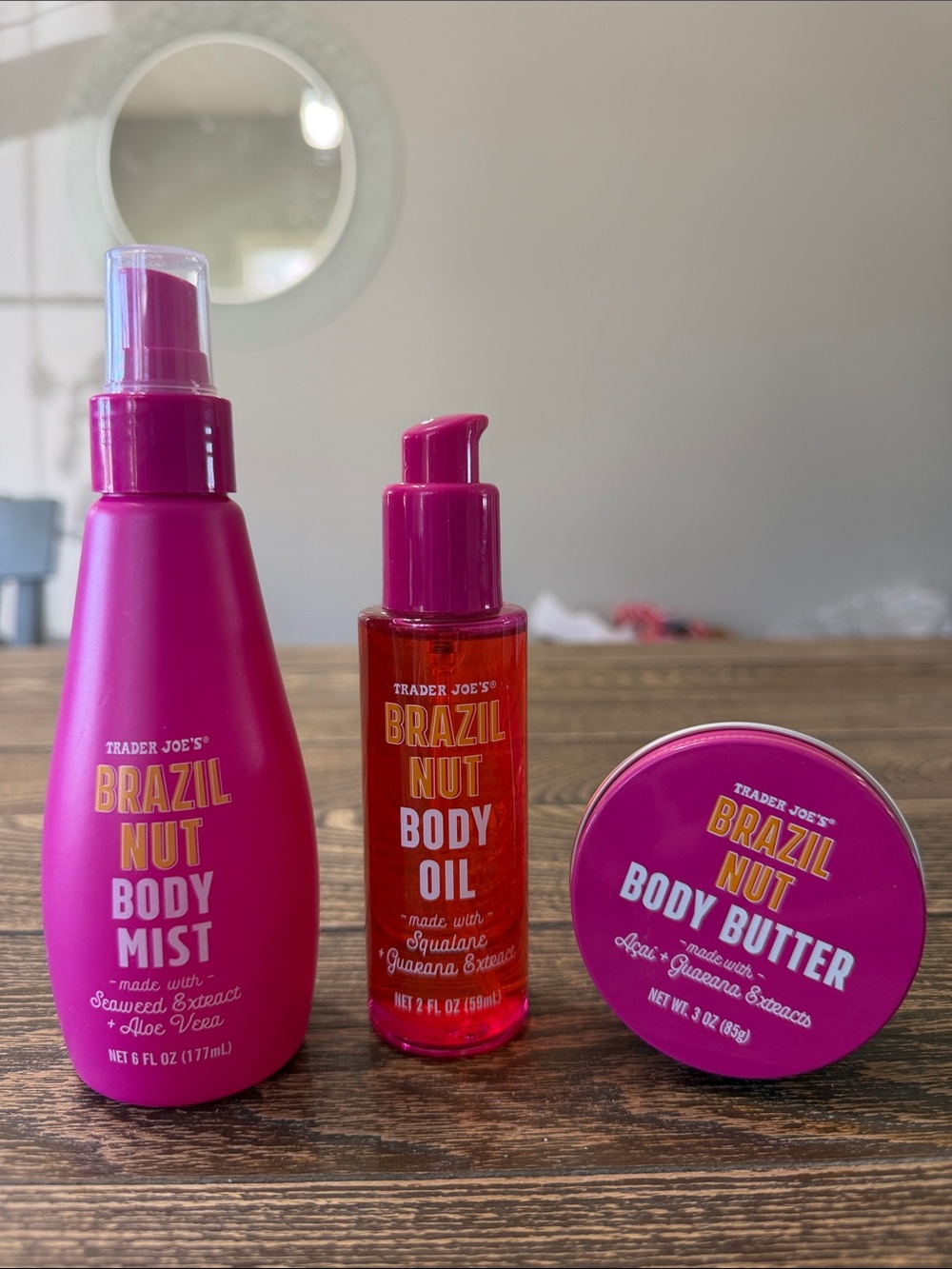 Brazil Nut Body Care Set — body mist, body oil, body butter made with seaweed